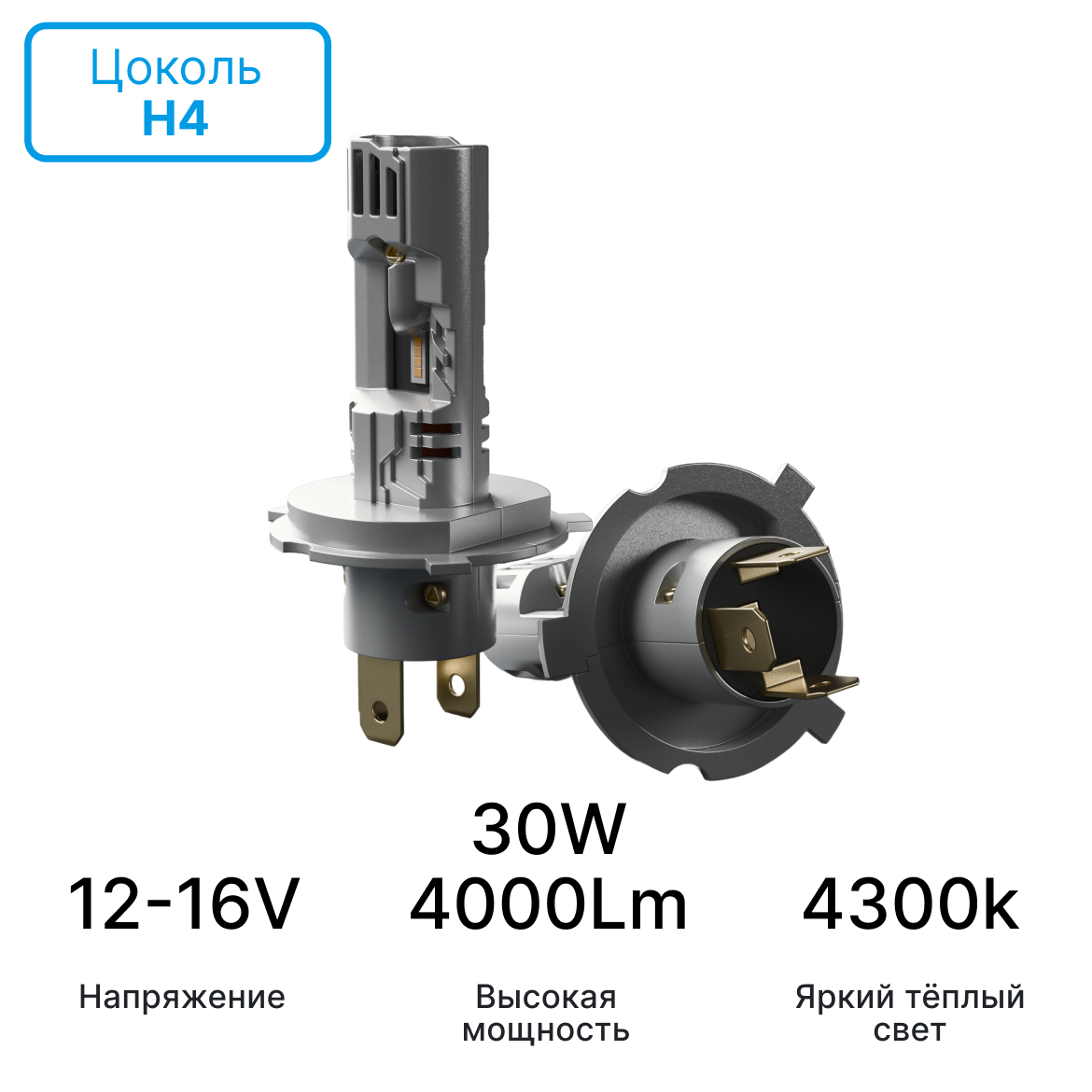 Светодиодная автомобильная лампа iBOX VEGA WARM H4